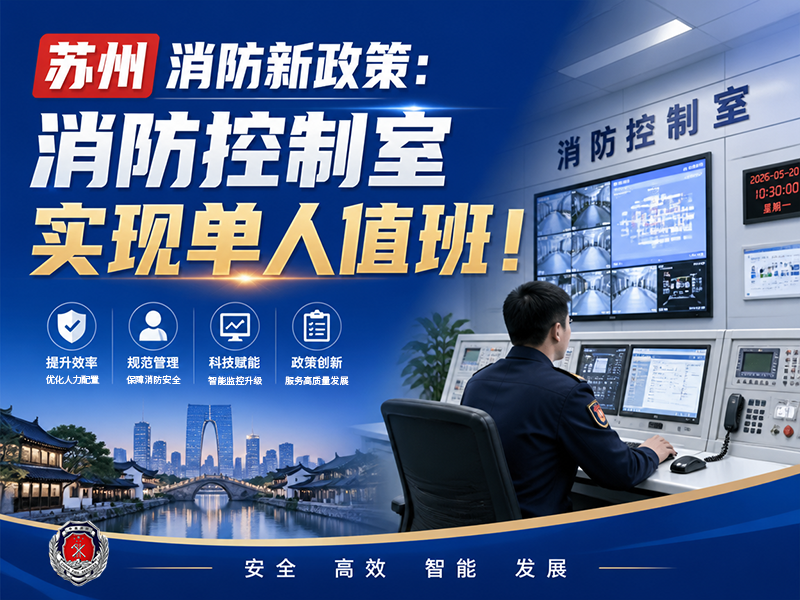 苏州消防新政策：消防控制室实现单人值班！